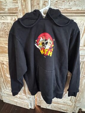 Kith Black Looney Tunes Logo Hoodie Tag Detail